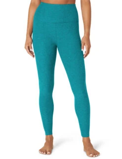 Beyond Yoga High Waisted Midi Legging (Peacock Blue Heather)