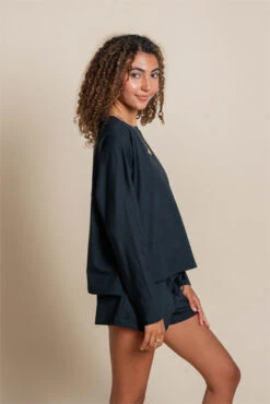 Girlfriend Collective Reset Long Sleeve Tee (Black) -MANDALA Butik longsleeveteeblack z2