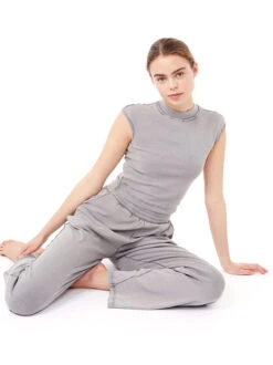 Mandala Luxe Ribbed Sweatpants (Grey Melange) -MANDALA Butik luxeribsweatpantgreymel z5