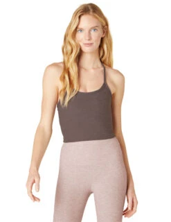 Beyond Yoga Spacedye Slim Racerback Cropped Tank (Woodland Heather)