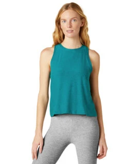Beyond Yoga Featherweight Rebalance Tank (Peacock Blue Heather)