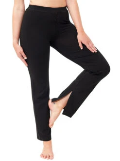 Mandala Side Slit Yoga Pants (Black)